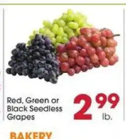 Giant Eagle Red, Green or Black Seedless Grapes offer