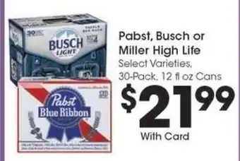 Kroger Pabst, Busch or Miller High Life offer