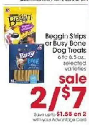 Giant Eagle Beggin Strips or Busy Bone Dog Treats offer