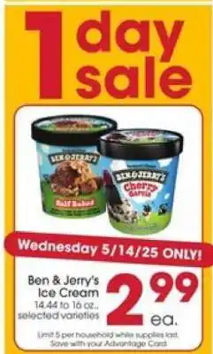 Giant Eagle Ben & Jerry's Ice Cream offer