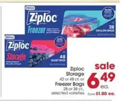 Giant Eagle Ziploc Storage or Freezer Bags offer