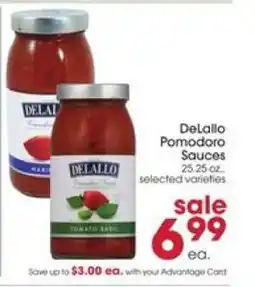 Giant Eagle DeLallo Pomodoro Sauces offer