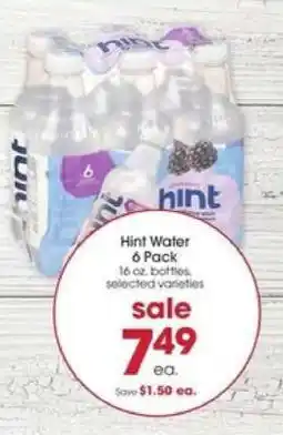 Giant Eagle Hint Water 6 Pack offer