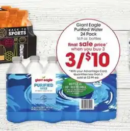Giant Eagle Giant Eagle Purified Water 24 Pack offer