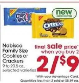 Giant Eagle Nabisco Family Size Cookies or Crackers offer