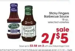 Giant Eagle Sticky Fingers Barbecue Sauce offer