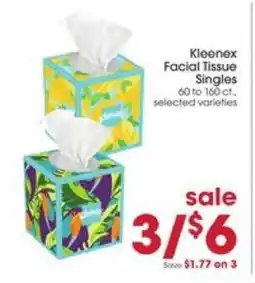 Giant Eagle Kleenex Facial Tissue Singles offer