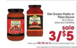 Giant Eagle Del Grosso Pasta or Pizza Sauce offer