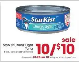 Giant Eagle Starkist Chunk Light Tuna offer