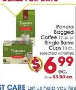 Giant Eagle Panera Bagged Coffee or Single Serve Cups offer