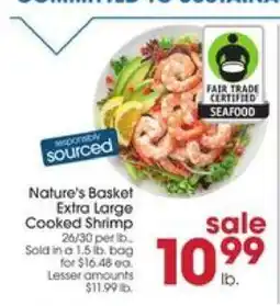 Giant Eagle Nature's Basket Extra Large Cooked Shrimp offer