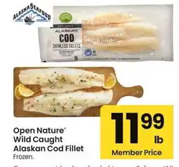 Albertsons Open Nature Wild-Caught Alaskan Cod Fillet - Frozen offer