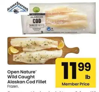 Albertsons Open Nature Wild-Caught Alaskan Cod Fillet - Frozen offer