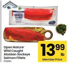 Albertsons Open Nature Wild Caught Alaskan Sockeye Salmon Fillets - Frozen offer