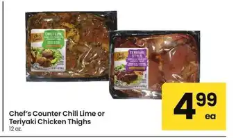 Albertsons Chef's Counter Chili Lime or Teriyaki Chicken Thighs - 12 oz offer