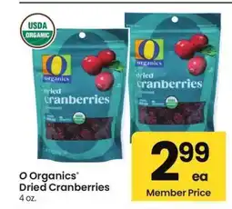 Albertsons O Organics Dried Cranberries - 4 oz offer