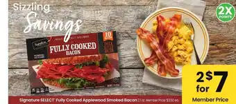 Albertsons Signature SELECT Fully Cooked Applewood Smoked Bacon - 2.1 oz. Member Price: $3.50 ea offer