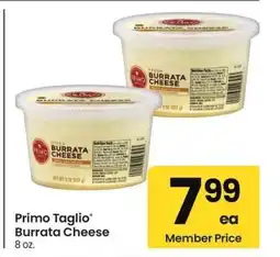 Albertsons Primo Taglio Burrata Cheese - 8 oz offer