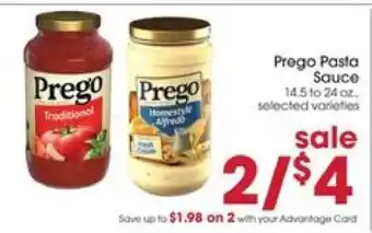 Giant Eagle Prego Pasta Sauce offer
