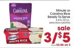 Giant Eagle Minute or Carolina Rice Ready To Serve offer