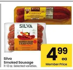 Albertsons Silva Smoked Sausage - 11-12 oz. Selected varieties offer