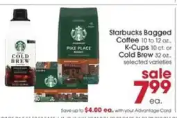 Giant Eagle Starbucks Bagged Coffee, K-Cups, or Cold Brew offer