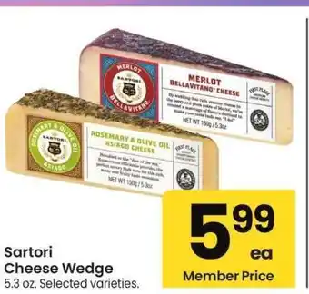 Albertsons Sartori Cheese Wedge - 5.3 oz. Selected varieties offer