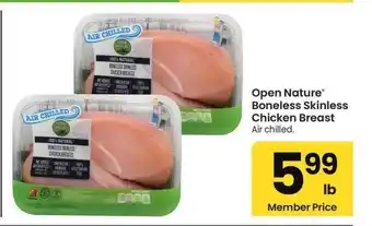 Albertsons Open Nature Boneless Skinless Chicken Breast - Air chilled offer