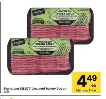 Albertsons Signature SELECT Uncured Turkey Bacon - 10 oz offer