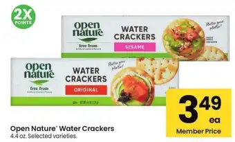 Albertsons Open Nature Water Crackers - 4.4 oz. Selected varieties offer