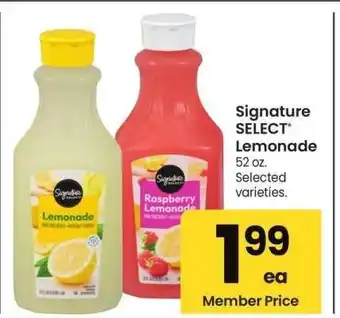 Albertsons Signature SELECT Lemonade - 52 oz., Selected varieties offer
