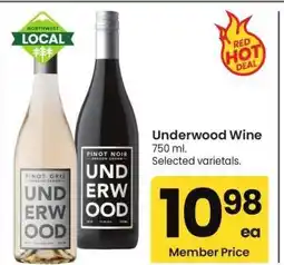 Albertsons Underwood Wine - 750 ml. Selected varietals offer