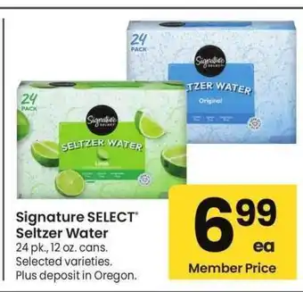 Albertsons Signature SELECT Seltzer Water - 24 pk., 12 oz. cans. Selected varieties offer