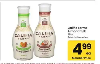Albertsons Califia Farms Almondmilk - 48 oz. Selected varieties offer