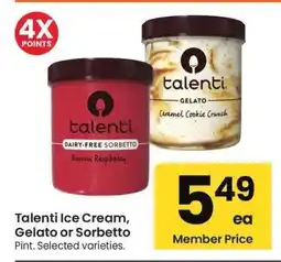 Albertsons Talenti Ice Cream, Gelato or Sorbetto - Pint. Selected varieties offer