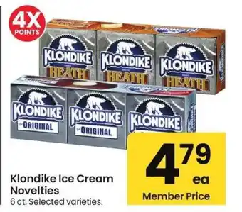 Albertsons Klondike Ice Cream Novelties - 6 ct. Selected varieties offer