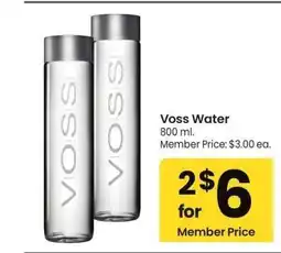 Albertsons Voss Water - 800 ml. Member Price: $3.00 ea offer