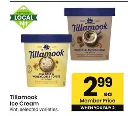 Albertsons Tillamook Ice Cream - Pint. Selected varieties offer