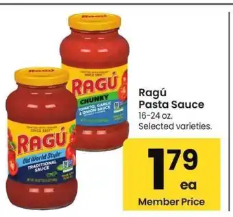 Albertsons Ragú Pasta Sauce - 16-24 oz. Selected varieties offer