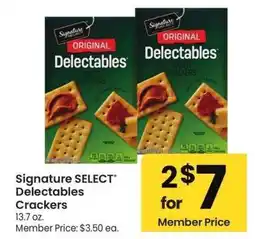 Albertsons Signature SELECT Delectables Crackers - 13.7 oz. Member Price: $3.50 ea offer