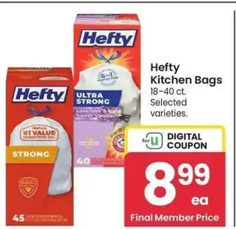 Albertsons Hefty Kitchen Bags - 18-40 ct., Selected varieties offer