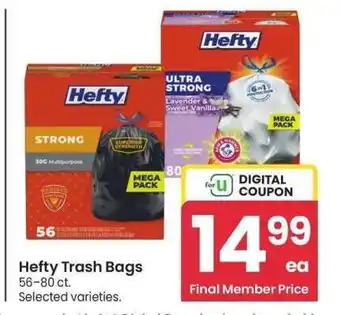 Albertsons Hefty Trash Bags - 56-80 ct., Selected varieties offer