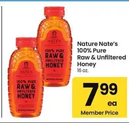 Albertsons Nature Nate's 100% Pure Raw & Unfiltered Honey - 16 oz offer