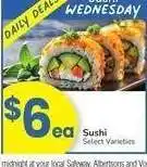Albertsons SUSHI - Select Varieties offer