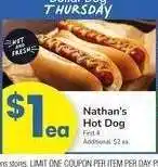 Albertsons Nathan's Hot Dog offer