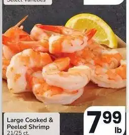 Albertsons Large Cooked & Peeled Shrimp - 21/25 ct offer