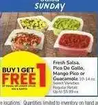 Albertsons Fresh Salsa, Pico De Gallo, Mango Pico or Guacamole - 10-14 oz. Select Varieties Mix & Match offer