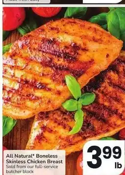 Albertsons All Natural* Boneless Skinless Chicken Breast - Sold from our full - service butcher block offer