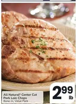 Albertsons All Natural Center Cut Pork Loin Chops - Bone-In, Value Pack offer
