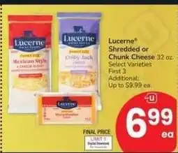 Albertsons Lucerne Shredded or Chunk Cheese - 32 oz. Select Varieties offer